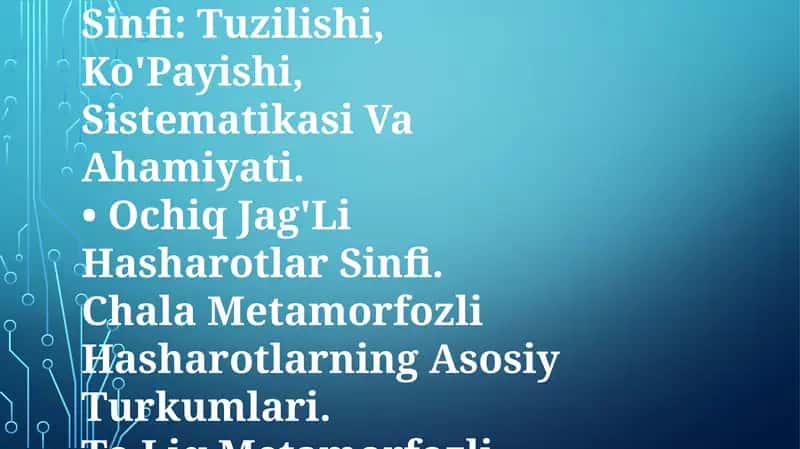 Hasharotlar Katta Sinfi: Vakillarining Tuzilishi Va Ko'Payishi