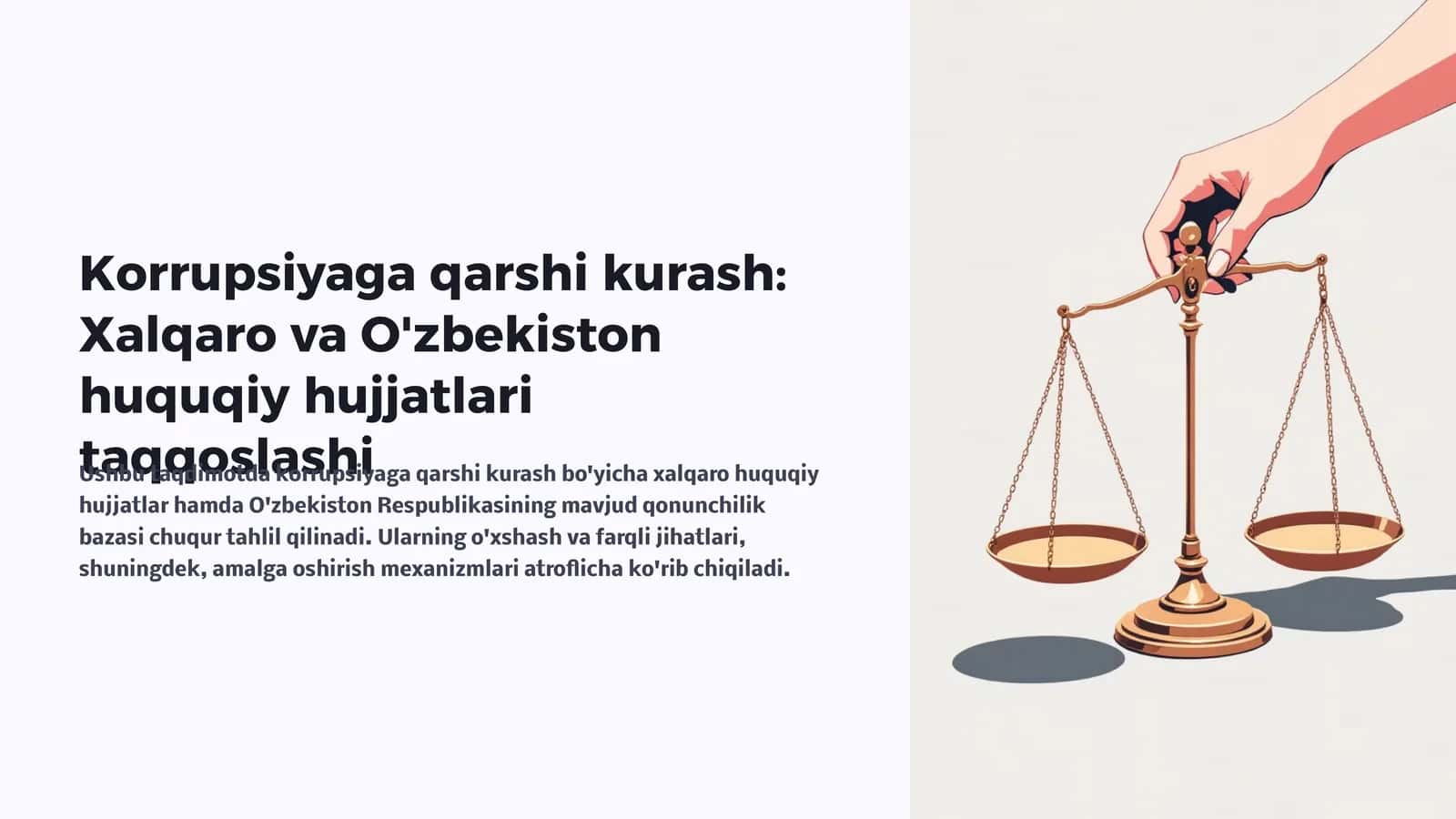 Xalqaro va O'zbekiston huquqiy hujjatlari taqqoslashi