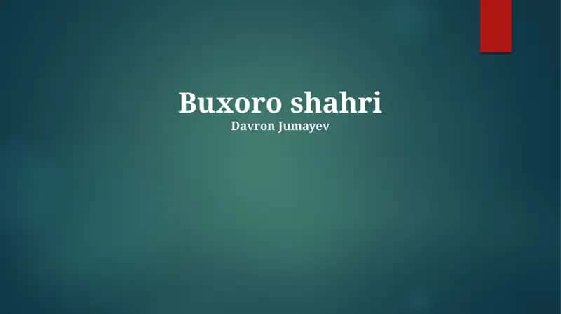 Zamonaviy Buxoro