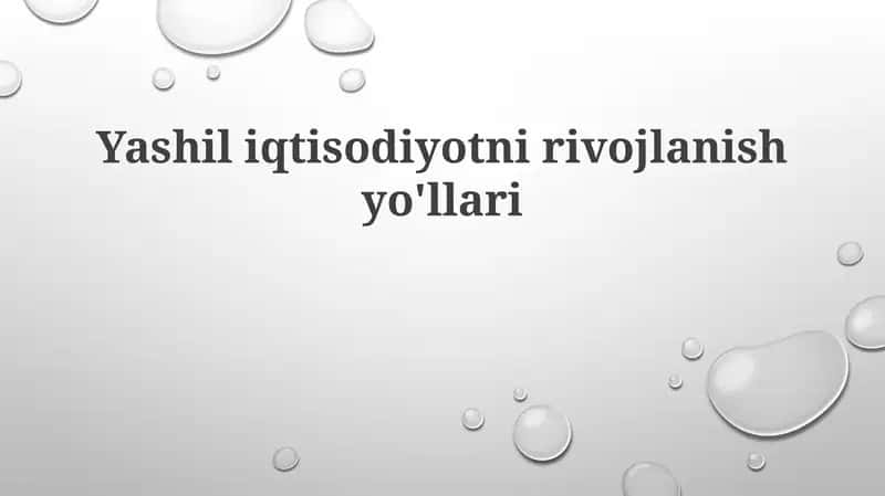 Yashil iqtisodiyot