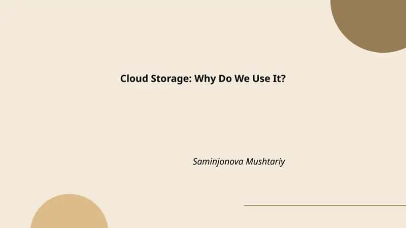 Cloud Storage: Why Do We Use It?