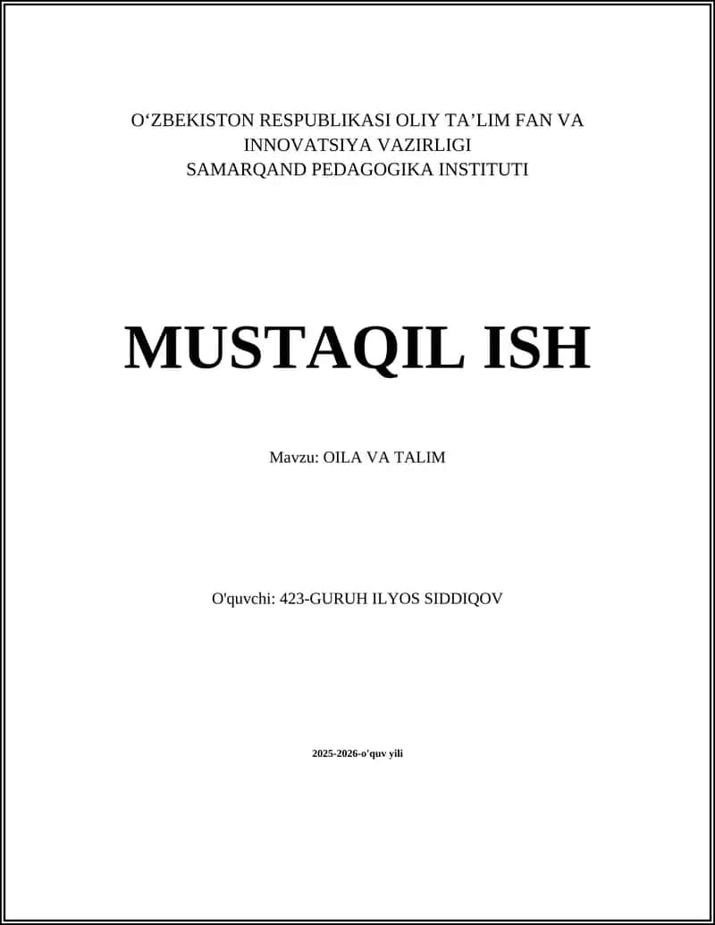 OILA VA TALIM