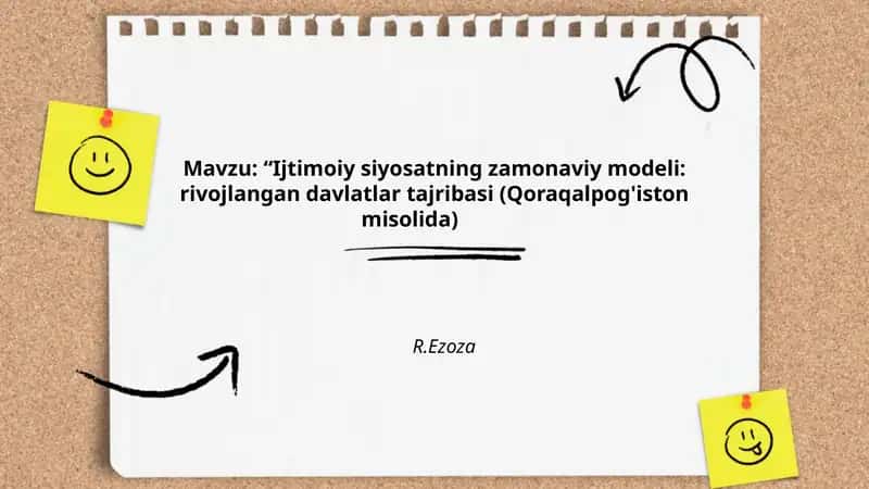 Ijtimoiy siyosatning zamonaviy modeli: rivojlangan davlatlar tajribasi (Qoraqalpog'iston misolida)