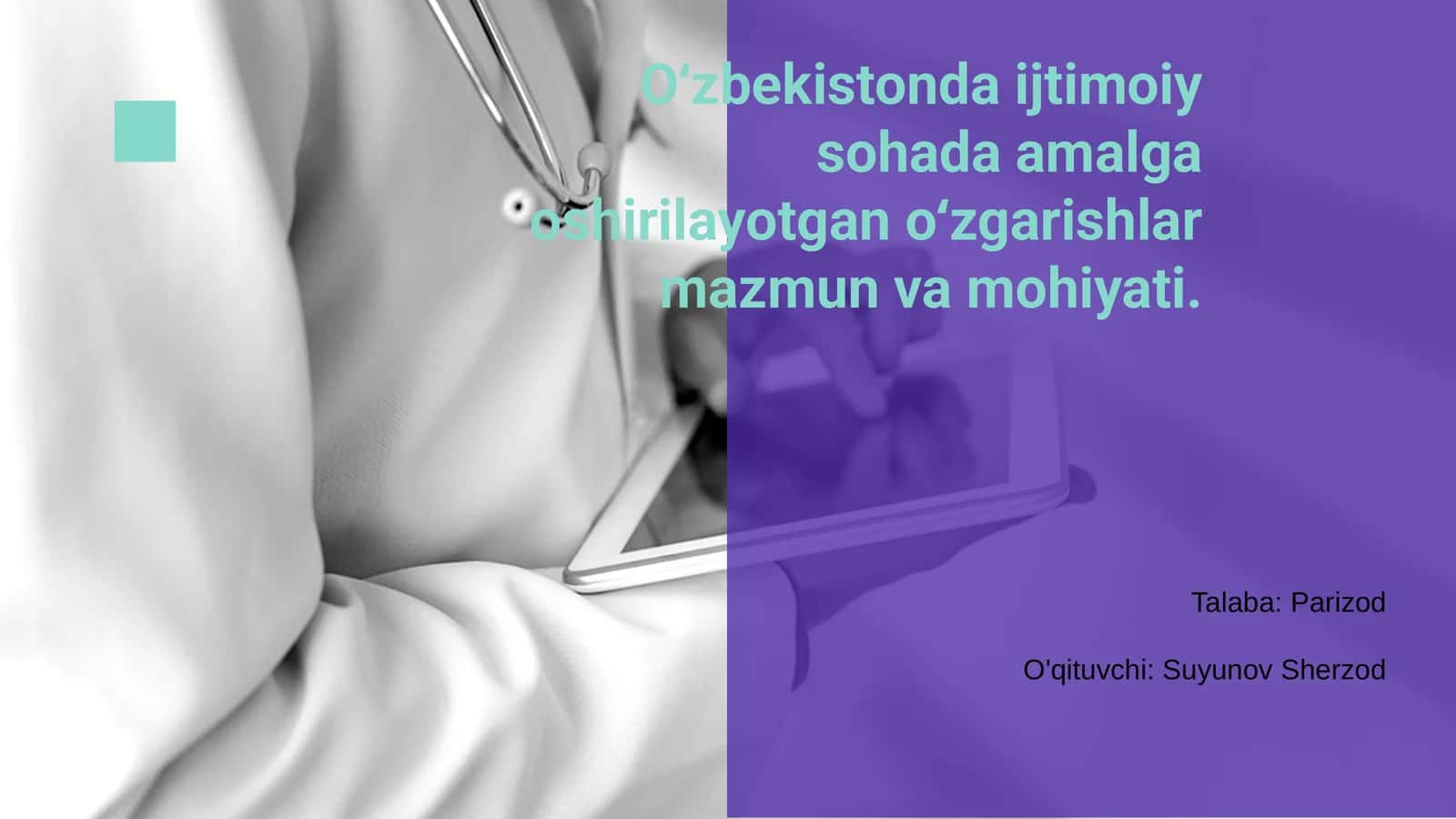 O‘zbekistonda ijtimoiy sohada amalga oshirilayotgan o‘zgarishlar mazmun va mohiyati