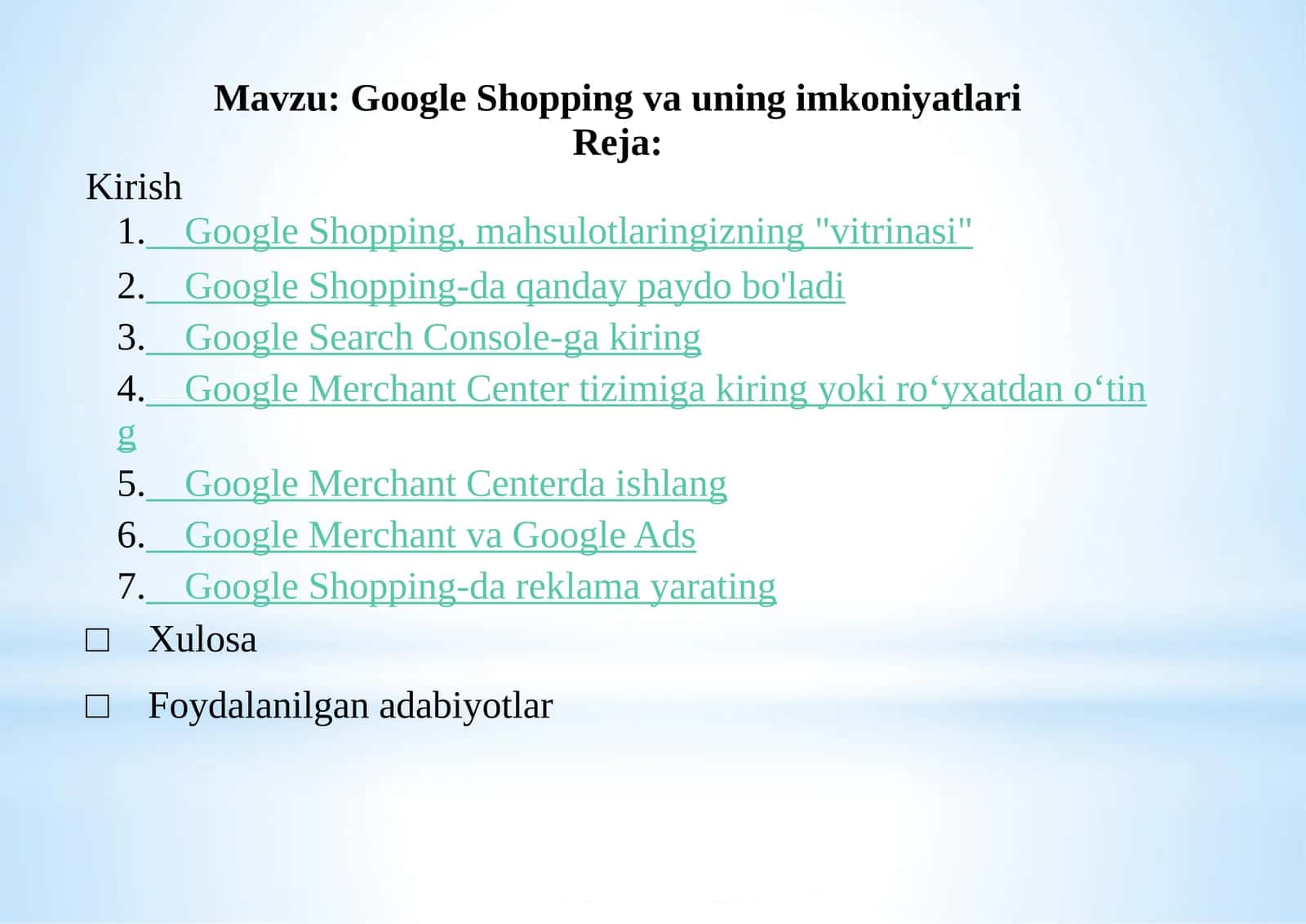 Google Shopping va uning imkoniyatlari
