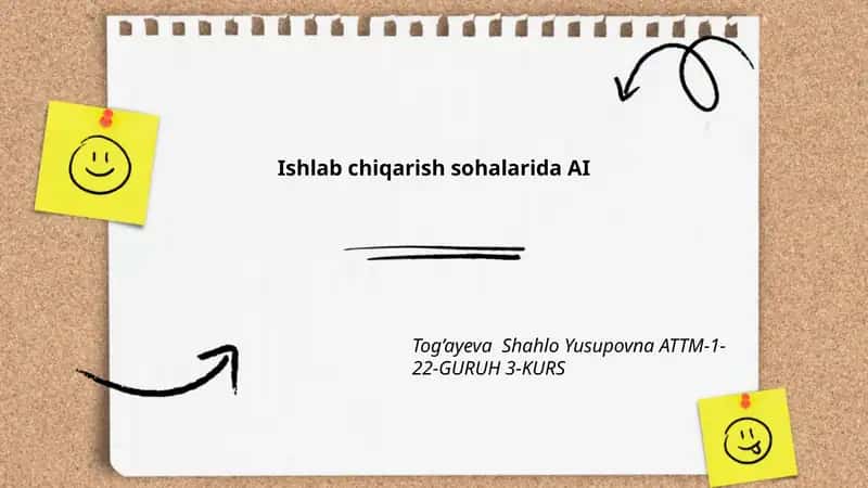 Ishlab chiqarish sohalarida AI