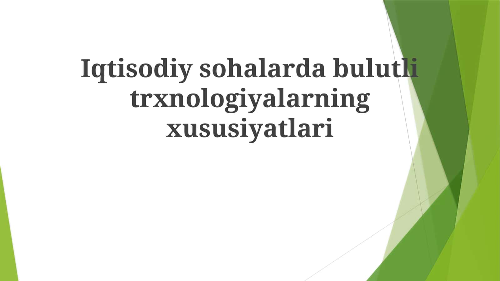 Bulut Texnologiyalarining Iqtisodiy Sektorlardagi Xususiyatlari