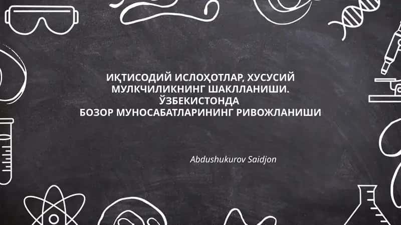 Иқтисодий Ислоҳотлар, Хусусий Мулкчиликнинг Шаклланиши