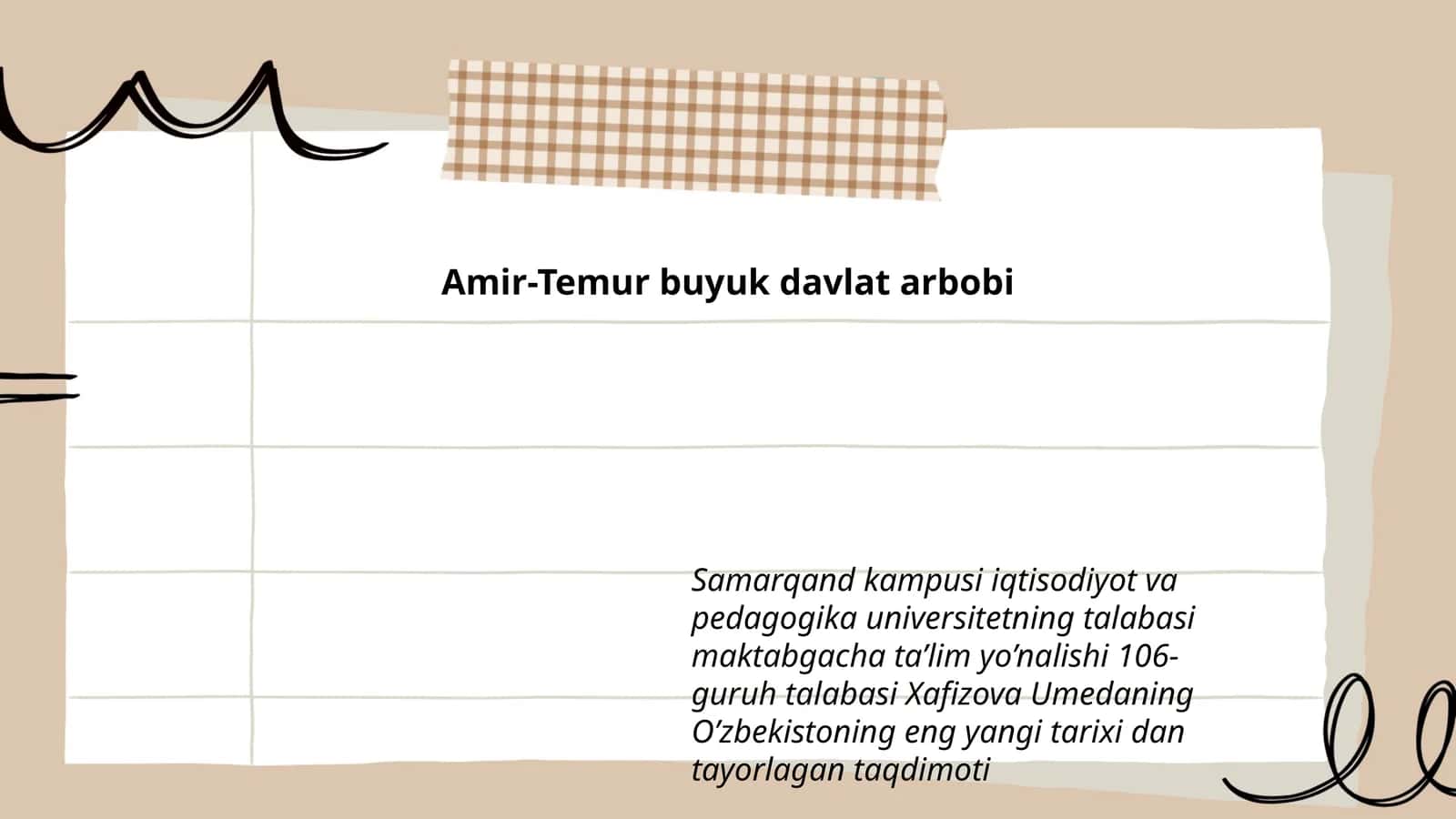 Xafizova Umedaning O’zbekistoning eng yangi tarixi dan tayorlagan taqdimoti