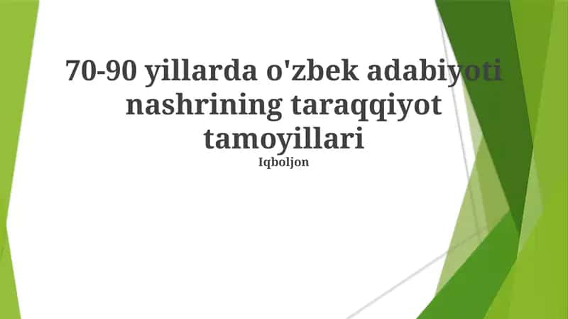 O'zbek adabiyoti nashrining taraqqiyot tamoyillari