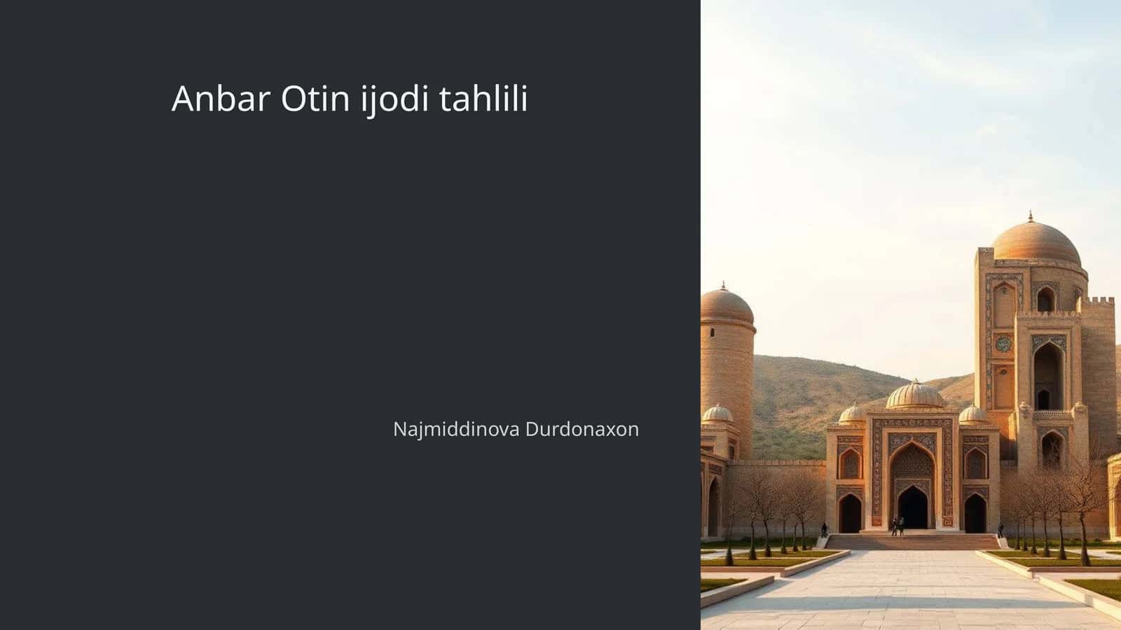 Anbar Otin ijodi tahlili