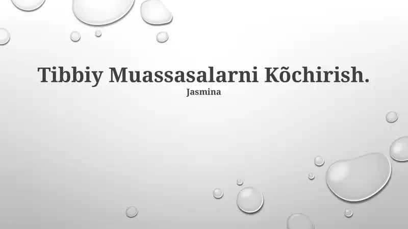 Tibbiy Muassasalarni Kõchirish