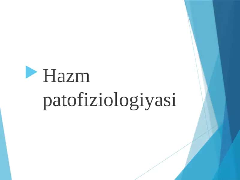 Hazm patofiziologiyasi