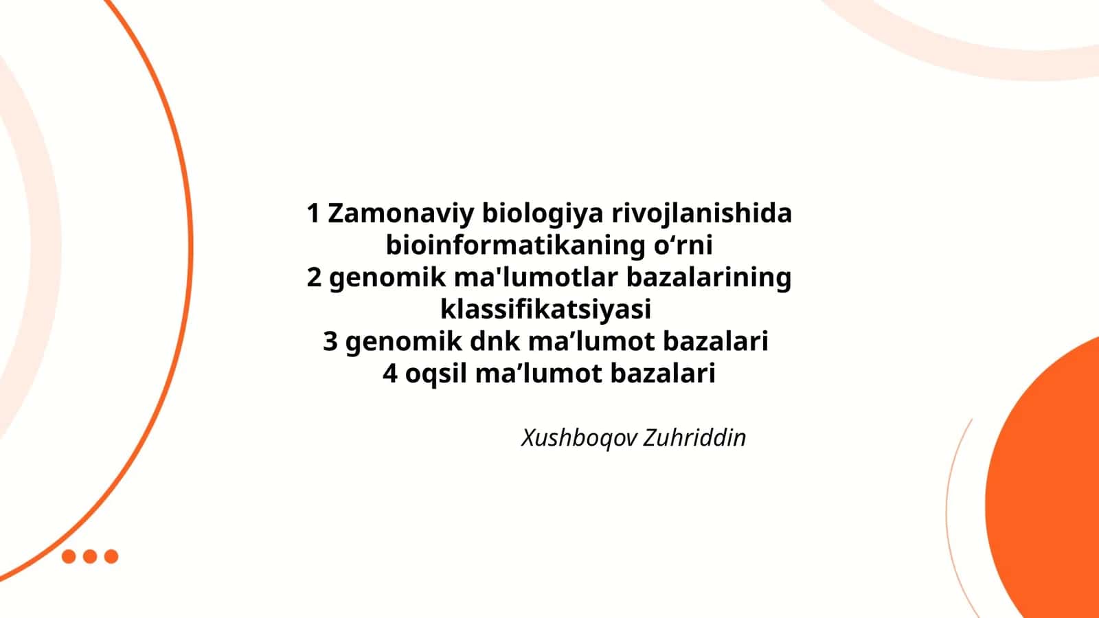 Zamonaviy Biologiya Rivojlanishida Bioinformatikaning O'rni