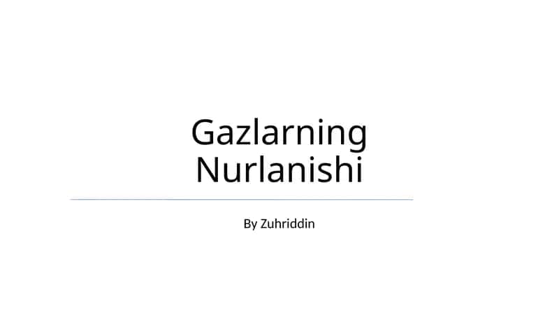 Gazlarning Nurlanishi