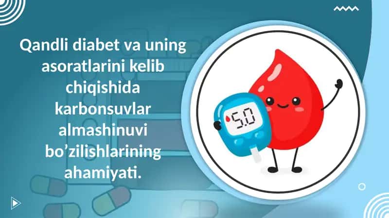 Qandli diabet va uning asoratlarini kelib chiqishida karbonsuvlar almashinuvi buzulishi