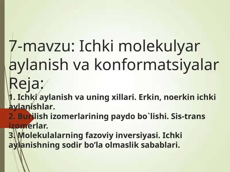 Ichki molekulyar aylanish va konformatsiyalar