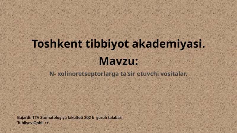 Nikotinga sezgir xolinoreseptorlarga ta'sir qiluvchi vositalar