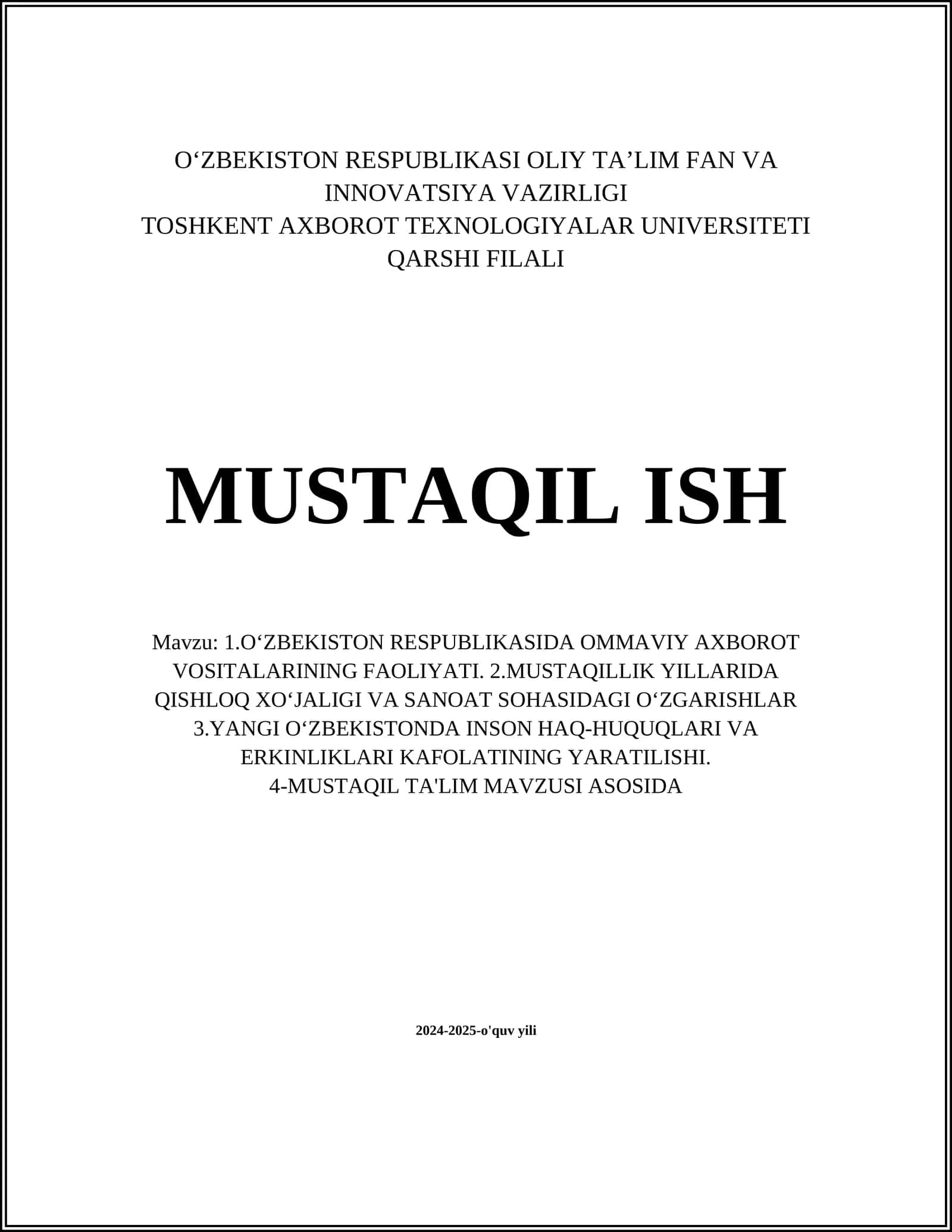O‘zbekistonda ommaviy axborot vositalarining rivojlanish tarixi