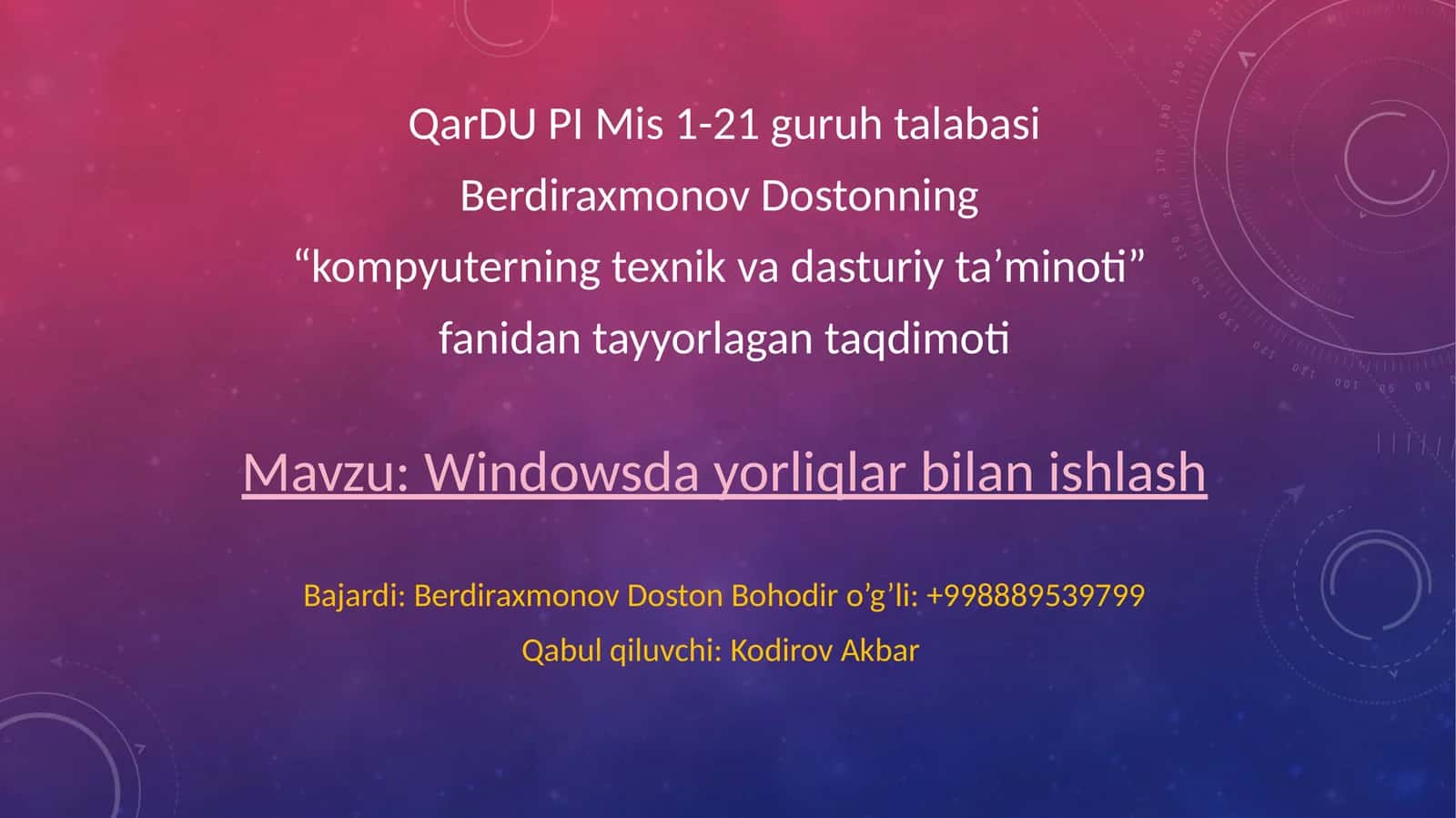 Windowsda tayyorliklar bilan ishlash