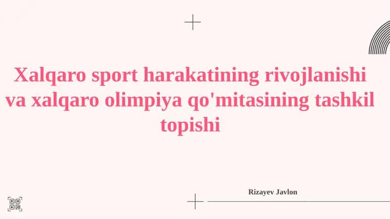 Xalqaro olimpiya qo'mitasining tashkil topishi