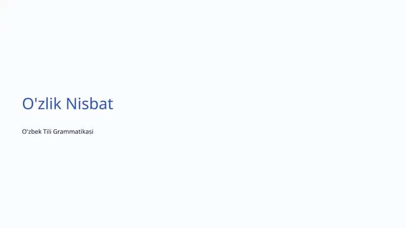 O'zbek Tili Grammatikasi