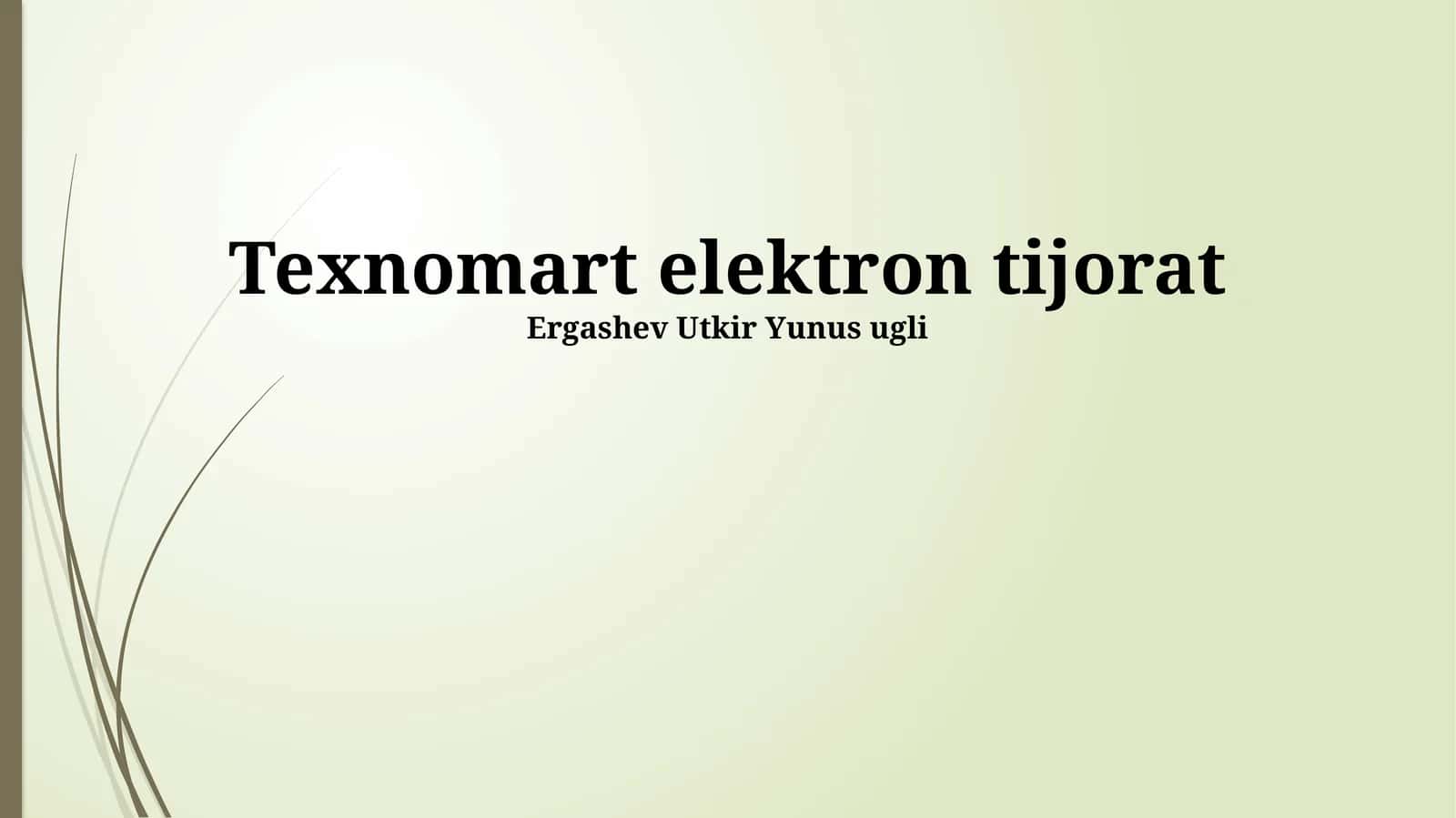 Texnomart elektron tijorat