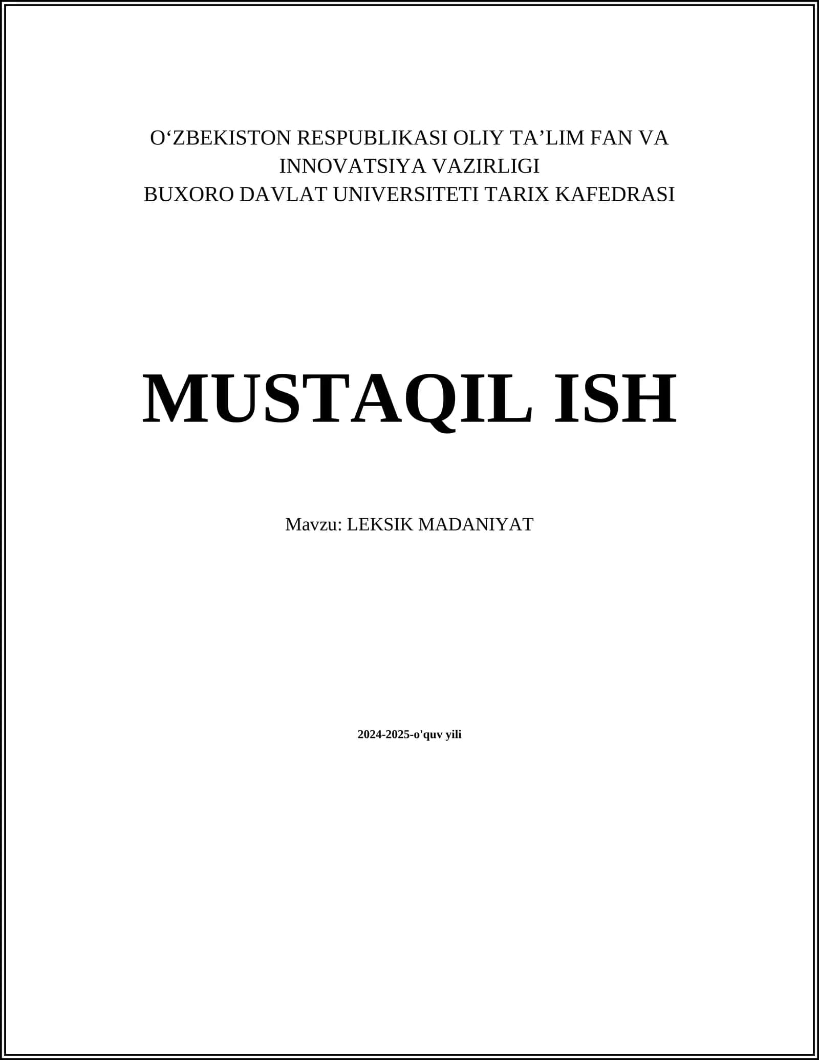 LEKSIK MADANIYAT