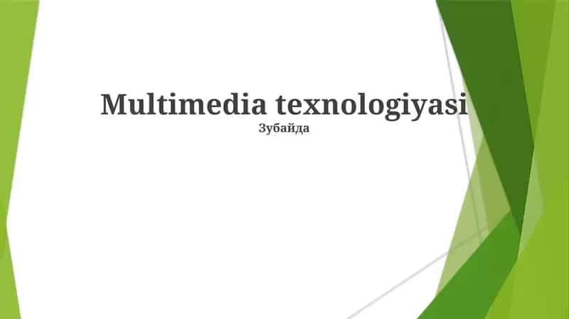 Multimedia texnologiyasi