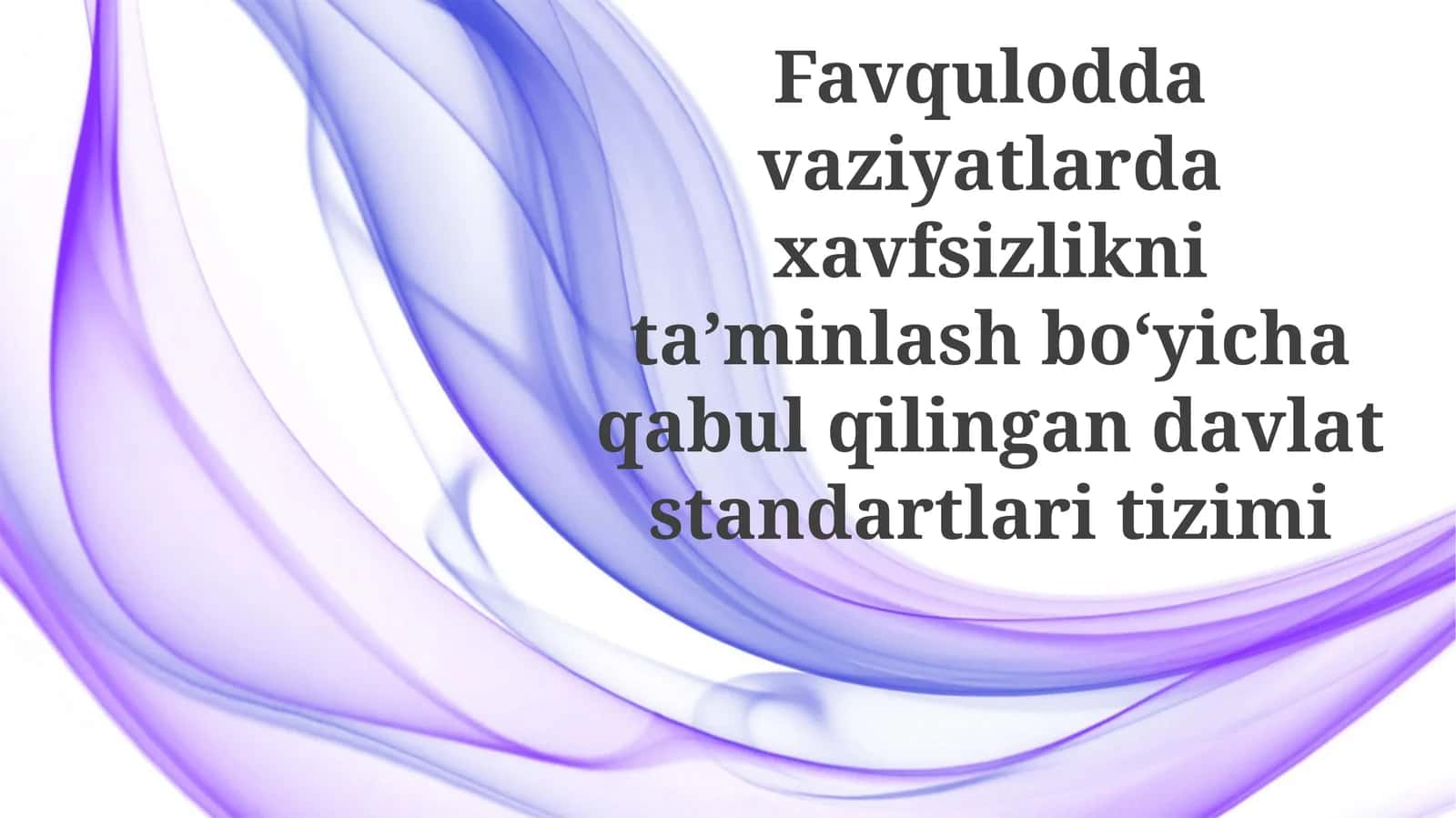 Milliy Favqulodda Vaziyat Xavfsizligi Standartlariga Kirish