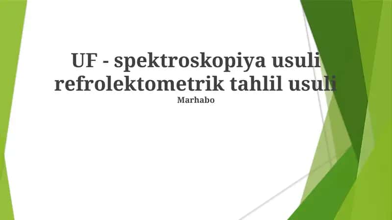 UV-Vis Reflektometriyasi