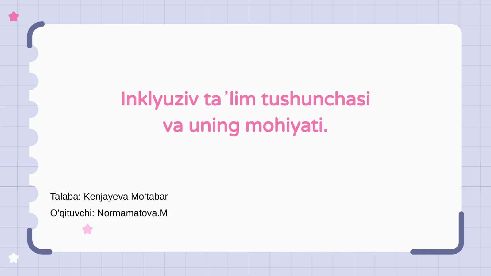 Inklyuziv ta'lim tushunchasi va uning mohiyati