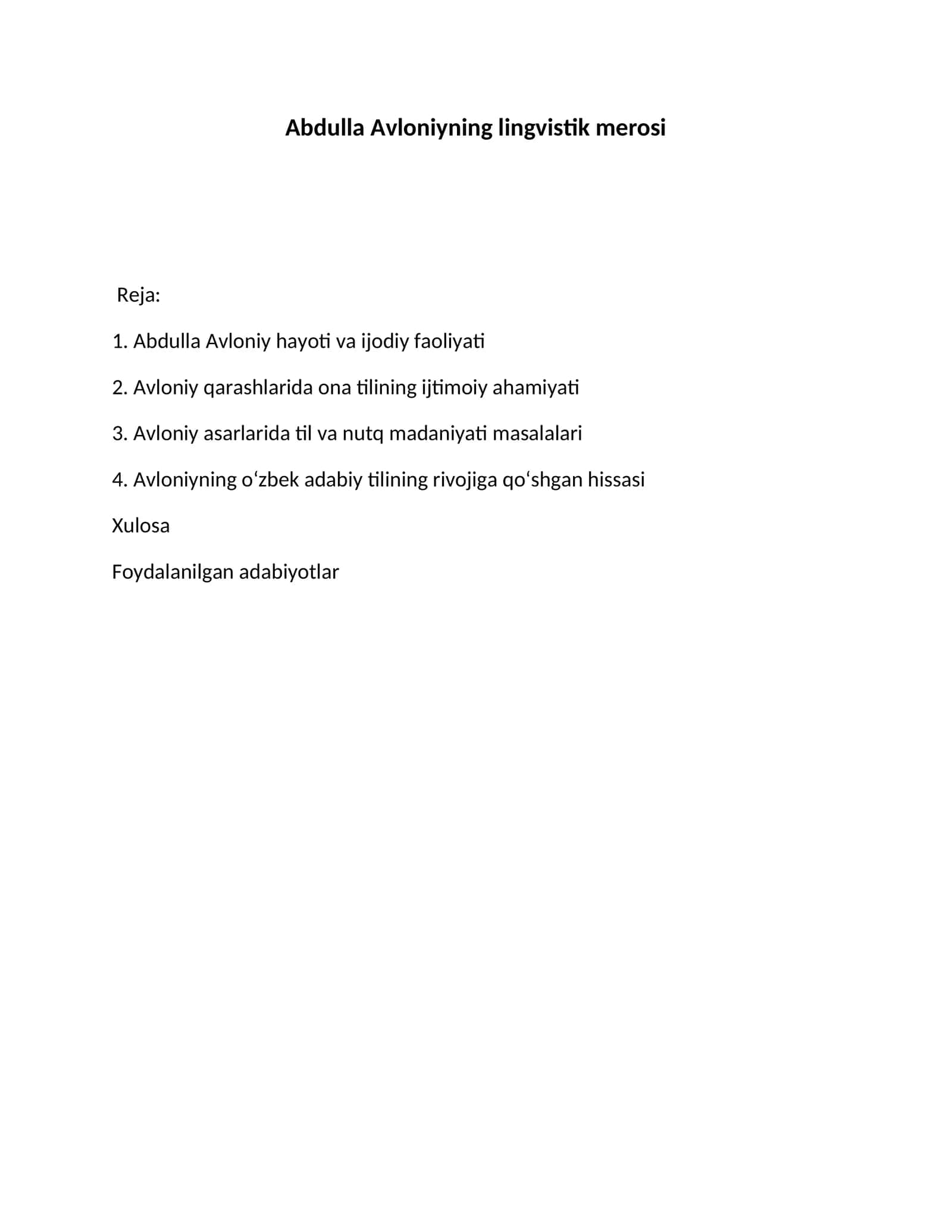 Abdulla Avloniyning lingvistik merosi