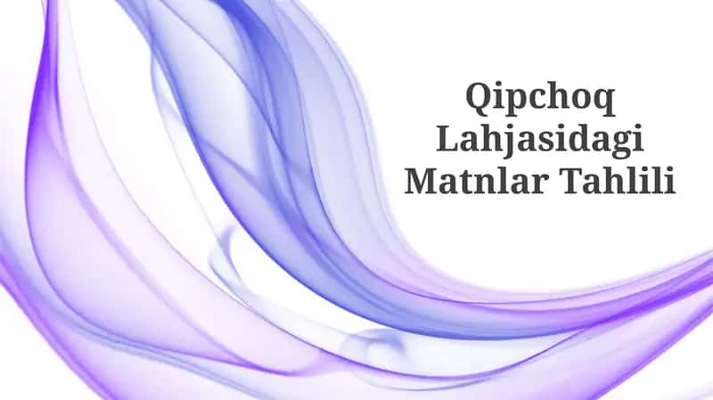 Qipchoq Lahjasidagi Matnlar Tahlili