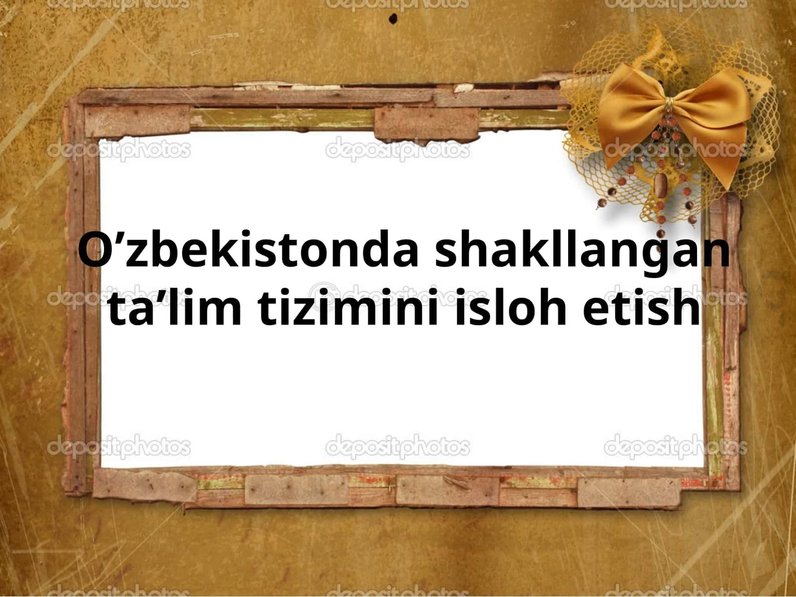 O’zbekistonda shakllangan ta’lim tizimini islohetish