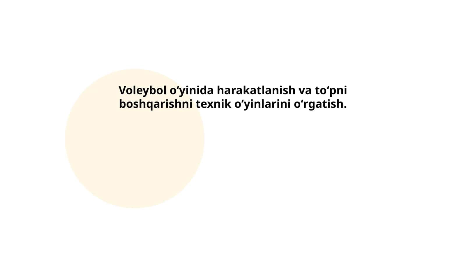 Voleybol oʻyinida harakatlanish va toʻpni boshqarishni texnik oʻyinlarini oʻrgatish