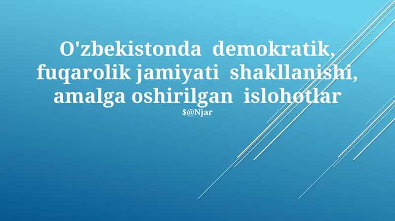 O'zbekistonda Fuqarolik Jamiyatining Yuksalishi