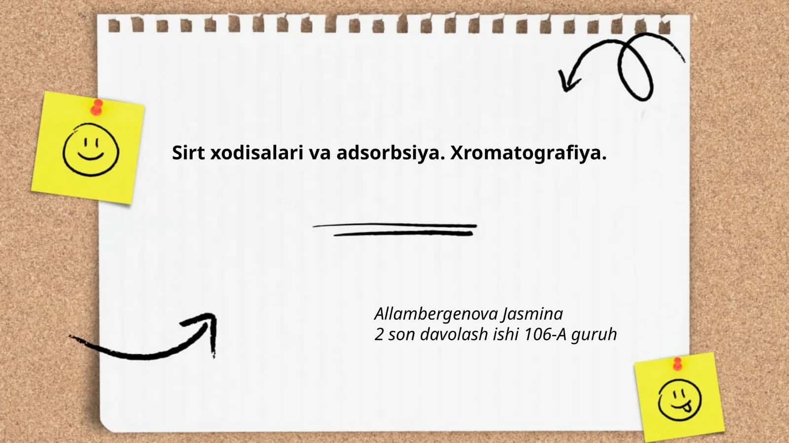 Sirt hodisalari va adsorbsiya. Xromatografiya