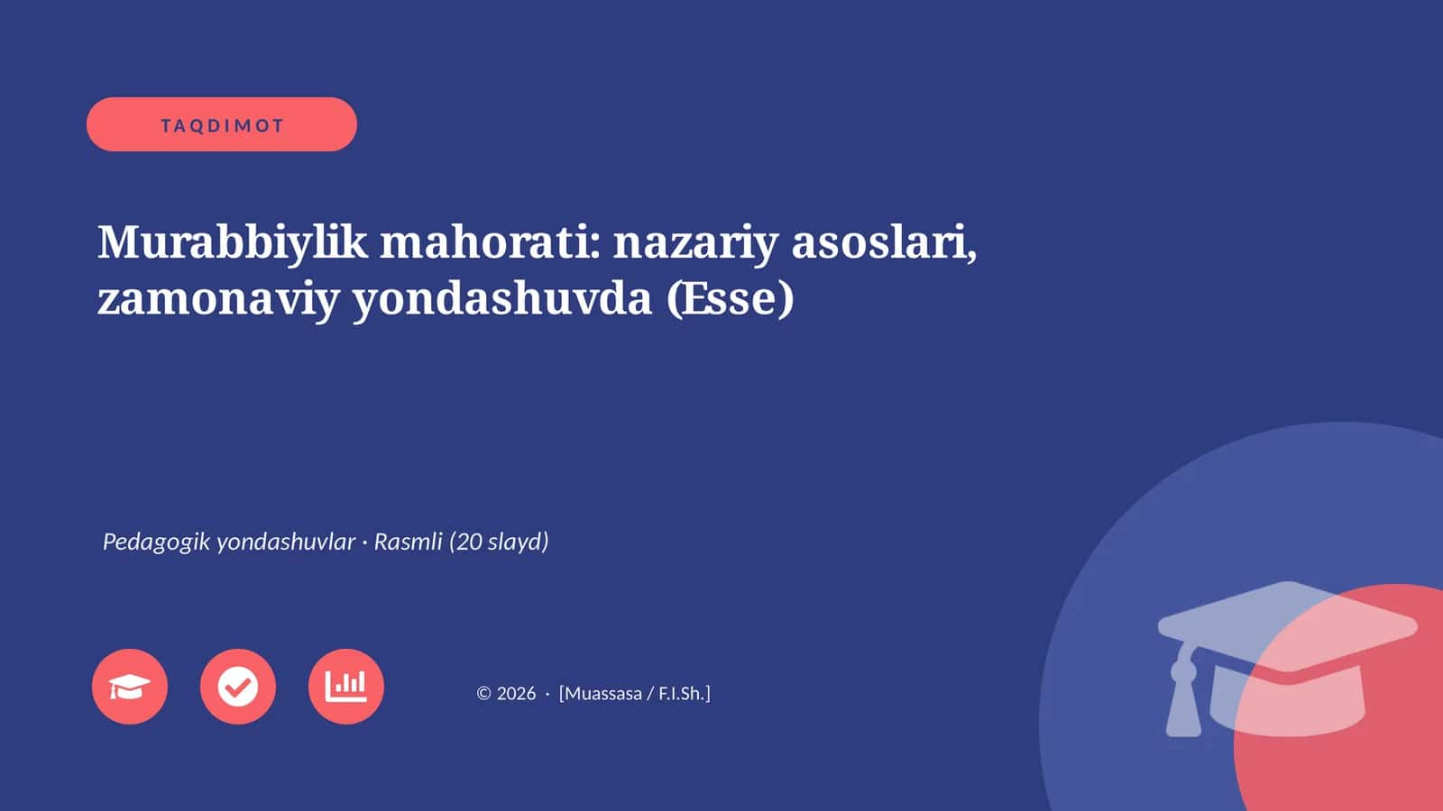 Murabbiylik mahorati: nazariy asoslari, zamonaviy yondashuvda (Esse)