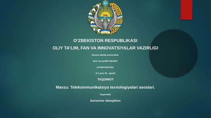 Telekommunikatsiya texnologiyalari asoslari
