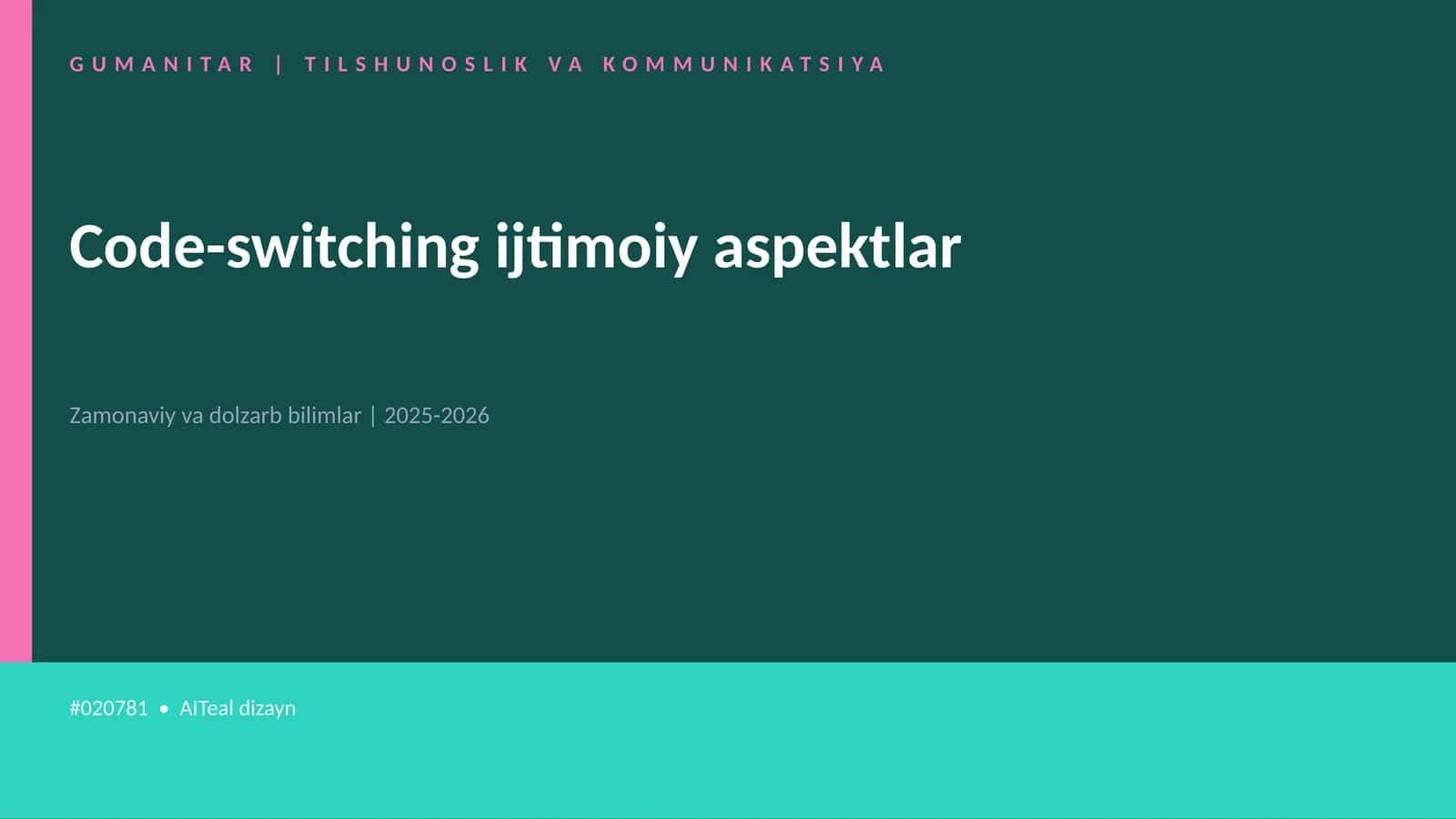 Code-switching ijtimoiy aspektlar