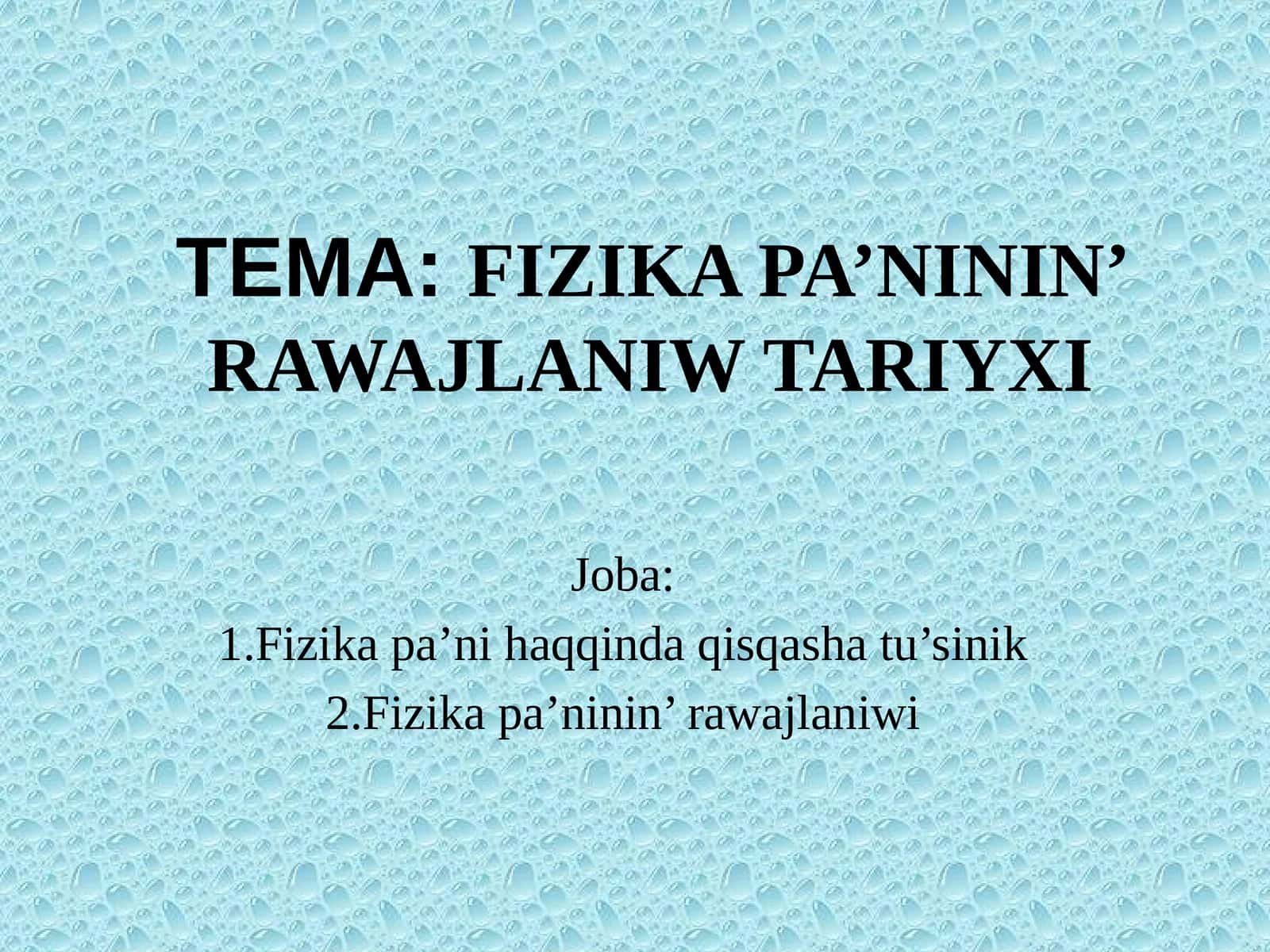 Fizika-ta'biyat