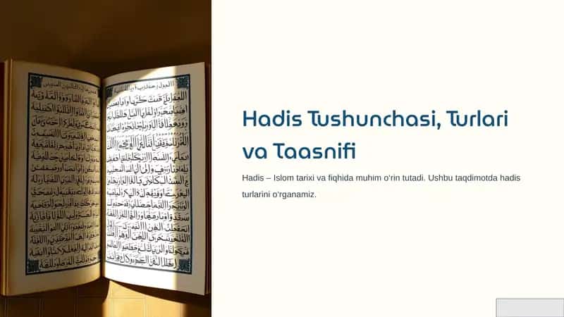 Hadis Tushunchasi, Turlari va Taasnifi