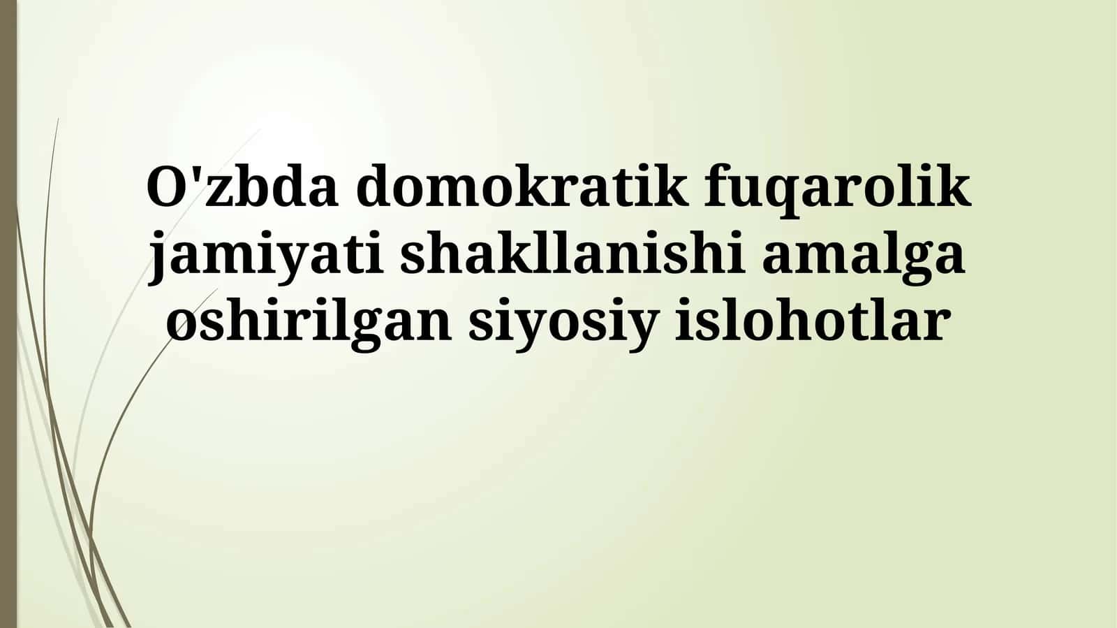 Demokratik fuqarolik jamiyatiga yo'l