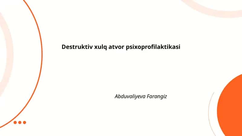 Destruktiv xulq atvor psixoprofilaktikasi