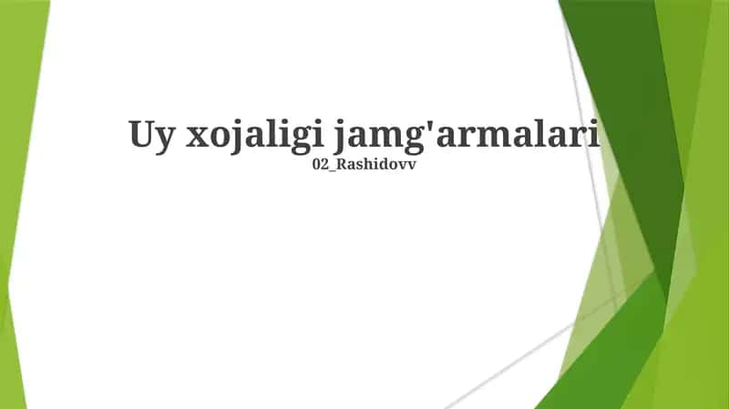 Uy xojaligi jamg'armalari