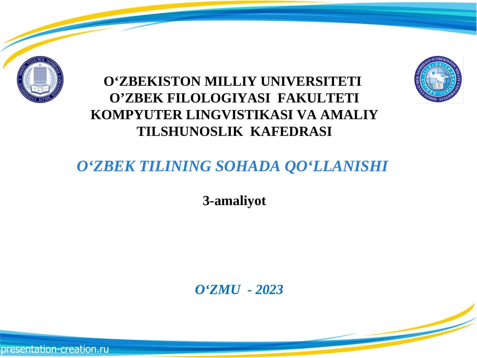 O‘ZBEK TILINING SOHADA QO‘LLANISHI