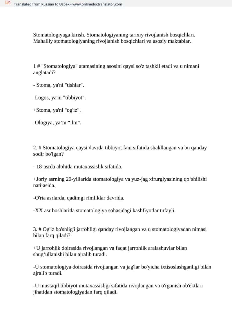 Stomatologiyaga kirish