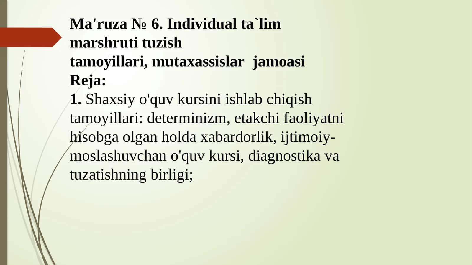 Individual ta`lim marshruti tuzish tamoyillari, mutaxassislar jamoasi