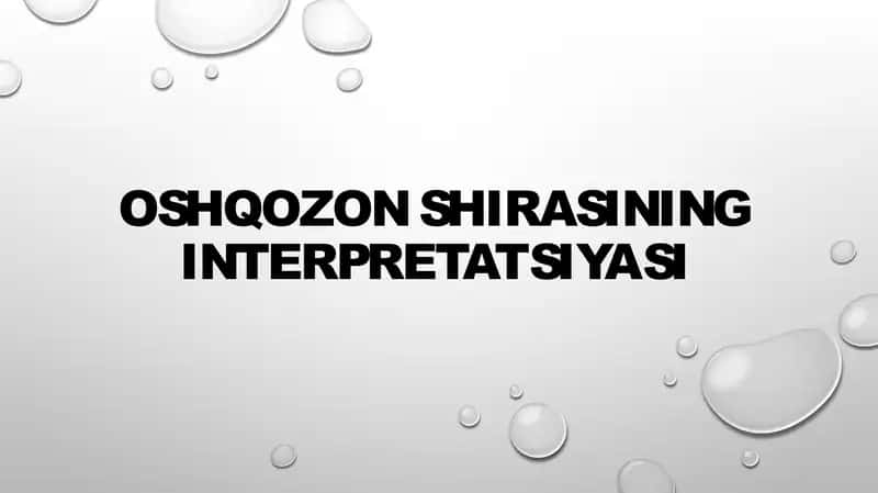 Oshqozon shirasining interpretatsiyasi